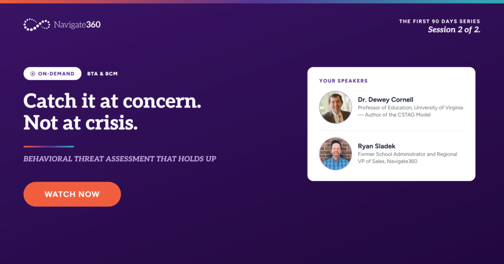 Catch it at concern. Not at crisis. Behavioral threat assessment that holds up.